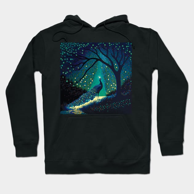 Peacock Alien Abduction Hoodie by Geminiartstudio